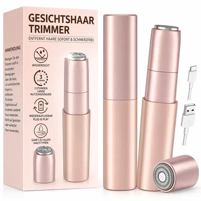 Produktbild von Mini Rasierer Damen Gesichtshaarentferner für Frauen Aufladbar: 1x Ersatzköpfe ist enthalten, iFanzeTech Gesichtsrasierer Frauen