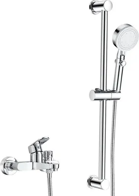 Immagine prodotto di Soffione doccia con doccetta, set a 5 getti, cromato, rubinetteria da bagno con gruppo doccia