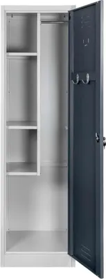 Zdjęcie produktu dla Szafa gospodarcza socjalna metalowa porządkowa BHP Mega-M J-50/P szara/grafitowy front 50x50x180cm skręcana