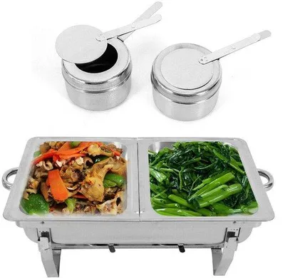Produktbild von Buffet-Set mit doppelten Fächern – Warmhalteplatte