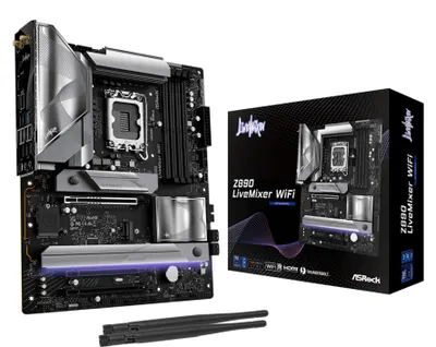 Image de ASRock Z890 LiveMixer WiFi - Carte mère - ATX - LGA1851 socket - chipset Z890 - USB4, USB 3,2 Gen 2x2, USB 3,2 Gen 2, USB 3,2 Gen 1 - 2,5 Gigabit LAN, Wi-Fi 7, Bluetooth - Carte graphique embarquée (CPU requis) - HD Audio (8 canaux) (90-MXBPE0-A0UAYZ)
