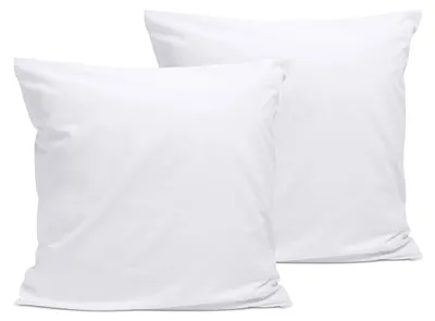 Image de Bleu Calin Lot de 2 Taies d'oreiller 100% Percale de coton - Blanc - 65x65cm