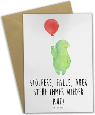 Produktbild von Mr. & Mrs. Panda Grußkarte Fehler machen und daraus lernen - Weiß - Geschenk, Zuversicht, Mutmacher, osterkarte, Vertrauem, dankeskarten, Trost, Motivation, Inspiration