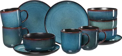 Produktbild von Frühstücksset Bali, 12-teilig, blau