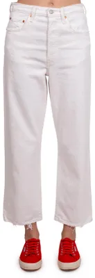 Immagine prodotto di Levi's, jeans da donna modello Ribcage Straight Ankle, colore blu indaco chiaro "worn", taglia 32W / 29L