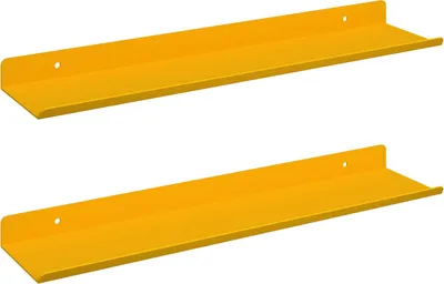 Immagine prodotto di Mensola sospesa 2 pcs Giallo senape 40 x 8,5 x 2,5 cm Acciaio