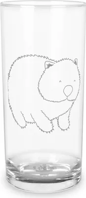 Produktbild von Mr. & Mrs. Panda Trinkglas Wombat 400 ml - Transparent - Geschenk, Trinkbecher Glas, Australien, Tumbler, Wasserglas, Motivation, Spruch, Das Leben Ist schön
