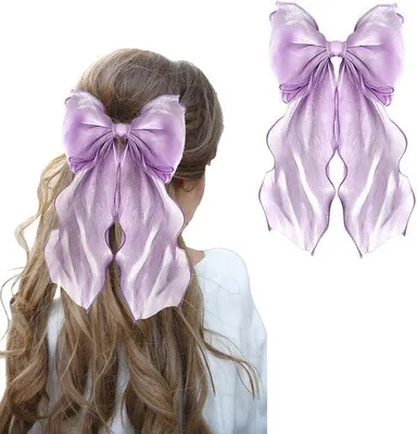 Imagen del producto de Bandas para el pelo, diademas, horquillas de princesa, horquillas grandes para mujeres y niñas (moradas)