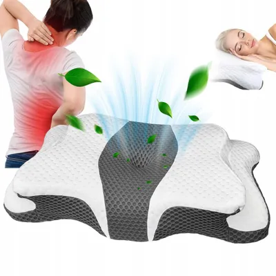 Produktbild von Nackenkissen - Orthopädisches Schmetterlingskissen - Ergonomisches Schlafkissen - Memory Foam - Höhenverstellbar - Für alle Schlafpositionen
