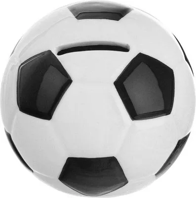 Immagine prodotto di Salvadanaio in Vetroceramica a forma di pallone da calcio per bambini, 10 cm, bianco e nero