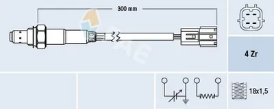 Produktbild von FAE Lambdasonde für NISSAN MICRA III (K12) Beheizt 77395