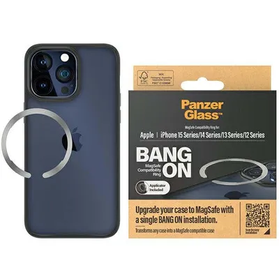Produktbild von Panzerglass Bang ON MagSafe Compability Ring auf Tasche für iPhone 12 / 13 / 14 / 15