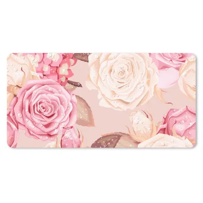 Produktbild von MuchoWow® Schreibtischunterlage Rosen - Natur - Blumen 80x40 cm - XXL Mauspad - Gaming Mauspad