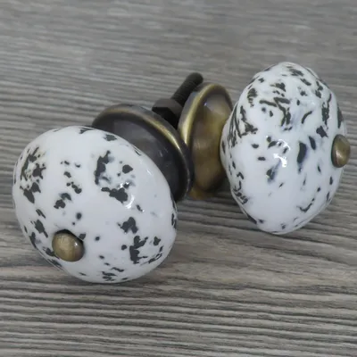 1 Möbelknopf, Möbelgriff, Möbelknopf, Knauf Keramik 42 mm, white antique #3410