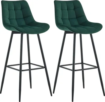 Produktbild von 2er Set Barhocker Dartford Samt - creme