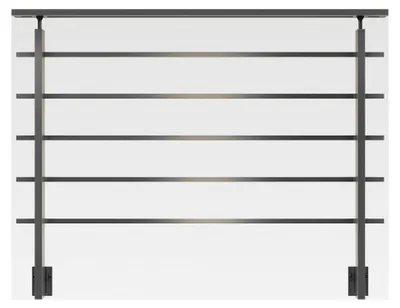 Produktbild von Aluminium Brüstungsgeländer Set seitliche Montage eckiges Design 150 cm