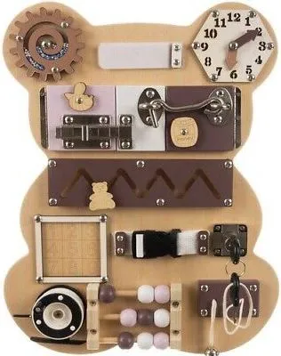Produktbild von Holz Motoriktafel Motorikspielzeug Teddy Feinmotorik Lernspielzeug