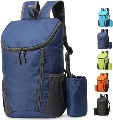 Immagine prodotto di Zaino da viaggio ed escursionismo, pieghevole, ultraleggero, borsa da viaggio per biciclette (blu scuro)