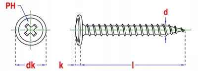 Productafbeelding van PGB-schroeven met platte kop voor plaatstaal, 4,2 x 16 mm, zwart, 1000 stuks.