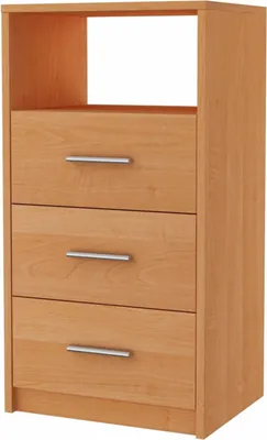 Produktbild von MATKAM Schubladenkommode 3SO in klassischer Optik, H75 x B40 x 35 cm, mit 3 Schubladen und einem offenen Ablagefach, Führungsschienen aus Metall, in verschiedenen Ausführungen erhältlich (Erle)