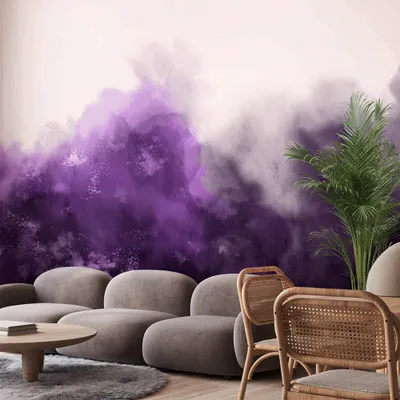 Produktbild von Selbstklebende Folie Fototapete - Watercolour Variation - Violet 343x256 cm Abstrakt n-A-1352-a-c