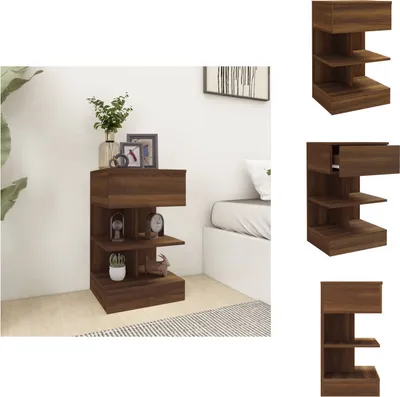 Zdjęcie produktu dla vidaXL Stolik nocny brązowy dąb 40x35x65 cm materiał drewnopochodny - Stoliki nocne