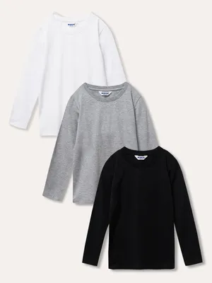 Productafbeelding van SET - 3-delige set langarm T-shirts - Meerdere kleuren - Maat 116
