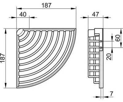 Produktbild von Keuco Eckschwammkorb 180 x 47 mm mit verdeckter Befestigung - verchromt - 24944010000