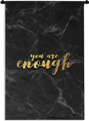 Produktbild von MuchoWow® Wandteppich Wandbehang Zitate - Sprichwörter - Gold - Marmor 90x135 cm Tapisserie Dekoration Wandtuch - Baumwolle - Wandskulptur