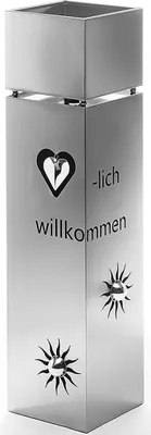 Produktbild von Lockardi Pflanzsäule HEART Edelstahl 100 cm - Gartendeko Gartendekoration Blumensäule Dekosäule Geschenkidee für Balkon Haus Eingangsbereich