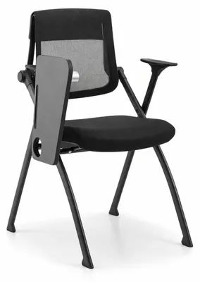 Zdjęcie produktu dla Ergonomiczne krzesło seminarialne z oparciem z siatki i składanym stolikiem
