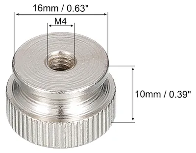 Produktbild von R?ndelmuttern 5pcs M4 x T16mm x H10mm Kohlenstoffstahl R?ndelmutter mit Kragen Hoher Kopf Sackloch R?ndelmuttern fš¹r 3D Druckerteile