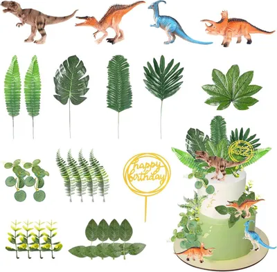 Produktbild von Dinosaurier Kuchendeko Set 25-teilig für Geburtstagsparty Cake Topper Torte Kinder