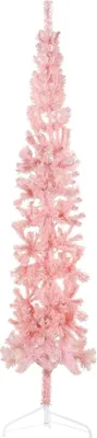 Produktbild von The Living Store Künstlicher Halb-Weihnachtsbaum mit Ständer Schlank Rosa 210 cm