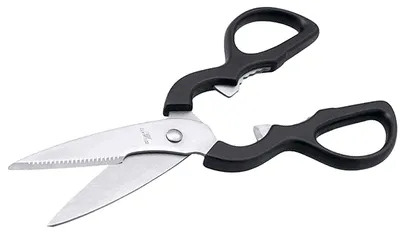 Produktbild von Küchenschere aus Klingenstahl, mit Feder, Griff aus ABS, Schere ist nicht zerlegbar
