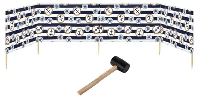 Produktbild von Garronda Strand Windschutz Sichtschutz 5m lang plus Gummihammer GAEX001 (Anker-65, 5 m)