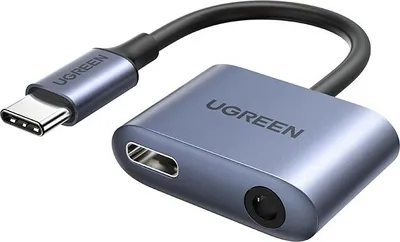 Immagine prodotto di Adattatore Ugreen USB tipo C - USB tipo C PD QC + mini jack da 3,5 mm grigio
