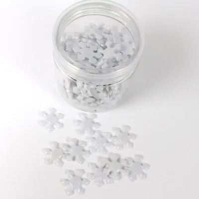 Produktbild von 125 Schneeflocken Streuteile 2cm Polyresin Winter Weihnachten, Farbe:weiß