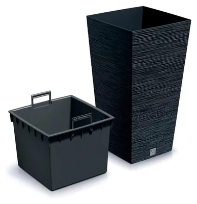 Produktbild von Blumenkübel mit Pflanzeinsatz Quadrat Furu in Anthrazit