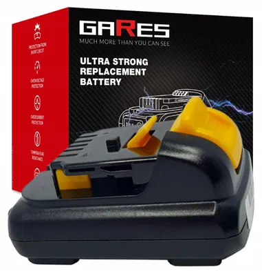 Obrázok produktu pre GARES Akumulátor Batéria pre Dewalt DW0822LR DCD710N DCB 122 | 12 V 2Ah | Zosilnená séria High-Performance | Vysoký výkon | Gares