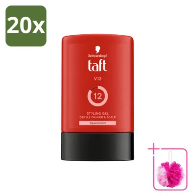 Imagen del producto de 20 unidades de gel de peinado Taft V12 - Fijación extremadamente fuerte - 300 ml - Paquete económico - 20 unidades
