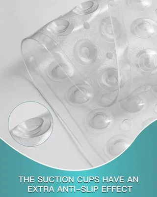 Image de Tapis de douche antidérapant 53 x 53 cm, sans BPA, transparent