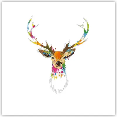 Produktbild von Poster - Poster ohne Rahmen - Deer fantasie Graffiti Grafik - 60x60 cm - Wand Bild - Wanddeko - Wandbilder - Kunstposter - Wandposter - Bilder - Kunstdruck - Wandbild - P2XAC60x60-3161