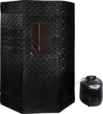 Produktbild von Tragbare Dampfsauna Heimsauna für 1-2 Personen mit 3 Liter Dampfgenerator, Fernbedienung, 1500W,220V schwarz