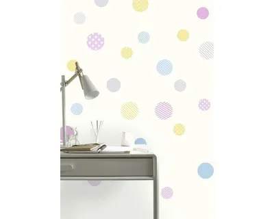 Produktbild von Art for the Home Wandtattoo Wandaufkleber Kinder Punkte Pastell 2-Blatt 2x 25 x 70 cm