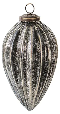 Immagine prodotto di Guaina natalizia Clayre & Eef Ø 9 cm Vetro nero argentato