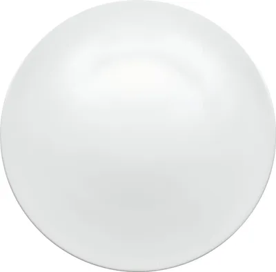 A white plate on a white background.