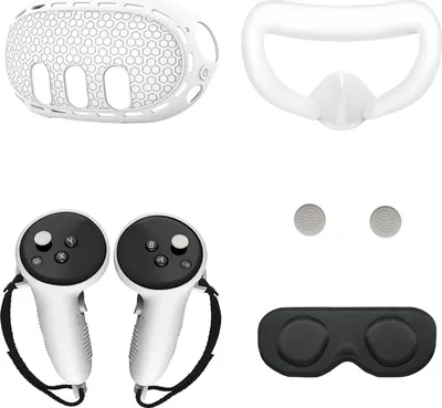 Obrázok produktu pre 5-dielna sada pre Meta Quest 3, silikónový kryt na tvár, ochranný kryt objektívu, náhradné príslušenstvo pre Quest 3 VR
