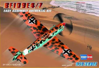 Imagen del producto de Hobby Boss, Bf 109E-4/7, escala 1:72, número de artículo 80254