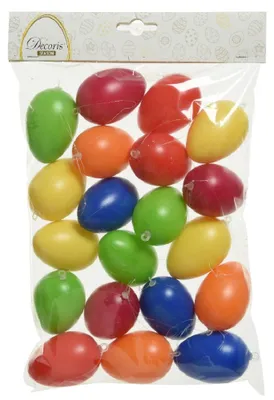 Produktbild von Ostereier plastik 6-farbig  Ø4cm H.6cm 20 Stück